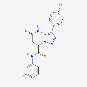 3-(4-chlorophenyl)-N-(3-fluorophenyl)-5-hydroxy-6,7-dihydropyrazolo[1,5-a]pyrimidine-7-carboxamide