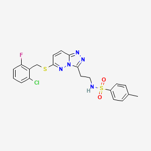 N-(2-(6-((2-chloro-6-fluorobenzyl)thio)-[1,2,4]triazolo[4,3-b]pyridazin-3-yl)ethyl)-4-methylbenzenesulfonamide