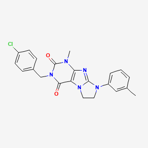 2-[(4-Chlorophenyl)methyl]-4-methyl-6-(3-methylphenyl)-7,8-dihydropurino[7,8-a]imidazole-1,3-dione