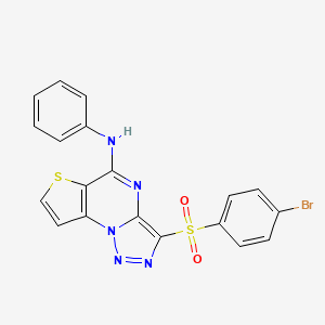 3-[(4-bromophenyl)sulfonyl]-N-phenylthieno[2,3-e][1,2,3]triazolo[1,5-a]pyrimidin-5-amine