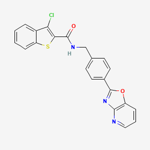 3-Chloro-N-[(4-{[1,3]oxazolo[4,5-B]pyridin-2-YL}phenyl)methyl]-1-benzothiophene-2-carboxamide