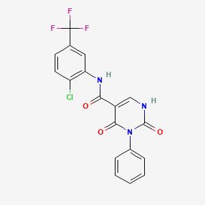 N-[2-chloro-5-(trifluoromethyl)phenyl]-2,4-dioxo-3-phenyl-1,2,3,4-tetrahydropyrimidine-5-carboxamide