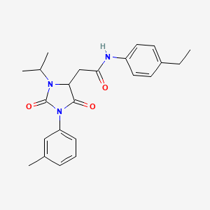 molecular formula C23H27N3O3 B11285565 N-(4-ethylphenyl)-2-[1-(3-methylphenyl)-2,5-dioxo-3-(propan-2-yl)imidazolidin-4-yl]acetamide 