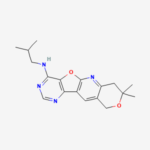 molecular formula C18H22N4O2 B11285577 5,5-dimethyl-N-(2-methylpropyl)-6,17-dioxa-2,12,14-triazatetracyclo[8.7.0.03,8.011,16]heptadeca-1(10),2,8,11(16),12,14-hexaen-15-amine 