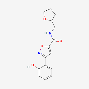 molecular formula C15H16N2O4 B11285594 3-(2-hydroxyphenyl)-N-(tetrahydrofuran-2-ylmethyl)-1,2-oxazole-5-carboxamide 