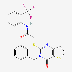 2-((3-benzyl-4-oxo-3,4,6,7-tetrahydrothieno[3,2-d]pyrimidin-2-yl)thio)-N-(2-(trifluoromethyl)phenyl)acetamide