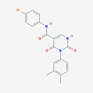 molecular formula C19H16BrN3O3 B11285634 N-(4-bromophenyl)-3-(3,4-dimethylphenyl)-2,4-dioxo-1,2,3,4-tetrahydropyrimidine-5-carboxamide 