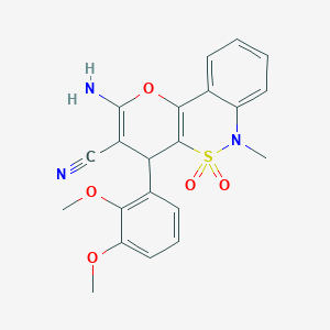 2-Amino-4-(2,3-dimethoxyphenyl)-6-methyl-4,6-dihydropyrano[3,2-c][2,1]benzothiazine-3-carbonitrile 5,5-dioxide