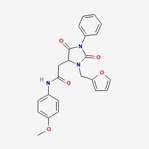 2-[3-(furan-2-ylmethyl)-2,5-dioxo-1-phenylimidazolidin-4-yl]-N-(4-methoxyphenyl)acetamide