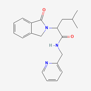 molecular formula C20H23N3O2 B11285716 4-Methyl-2-(1-oxo-2,3-dihydro-1H-isoindol-2-YL)-N-[(pyridin-2-YL)methyl]pentanamide 