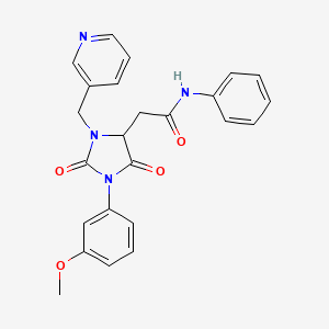 2-[1-(3-methoxyphenyl)-2,5-dioxo-3-(pyridin-3-ylmethyl)imidazolidin-4-yl]-N-phenylacetamide