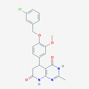 5-{4-[(3-chlorobenzyl)oxy]-3-methoxyphenyl}-4-hydroxy-2-methyl-5,8-dihydropyrido[2,3-d]pyrimidin-7(6H)-one