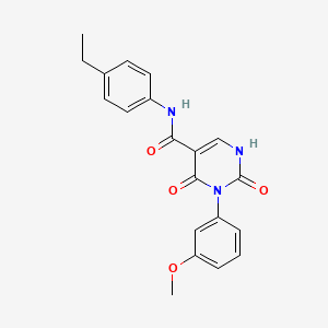 molecular formula C20H19N3O4 B11285749 N-(4-ethylphenyl)-3-(3-methoxyphenyl)-2,4-dioxo-1,2,3,4-tetrahydropyrimidine-5-carboxamide 