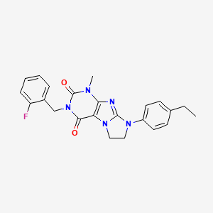 8-(4-Ethylphenyl)-3-[(2-fluorophenyl)methyl]-1-methyl-1,3,5-trihydroimidazolid ino[1,2-h]purine-2,4-dione