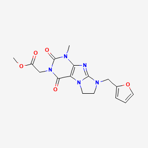 methyl 2-{8-[(furan-2-yl)methyl]-1-methyl-2,4-dioxo-1H,2H,3H,4H,6H,7H,8H-imidazo[1,2-g]purin-3-yl}acetate