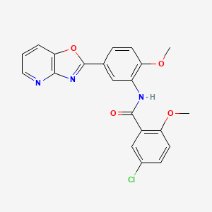 molecular formula C21H16ClN3O4 B11285794 5-chloro-2-methoxy-N-[2-methoxy-5-([1,3]oxazolo[4,5-b]pyridin-2-yl)phenyl]benzamide 