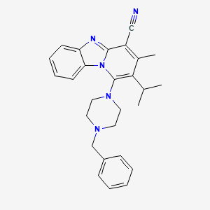 1-(4-Benzylpiperazin-1-yl)-3-methyl-2-(propan-2-yl)pyrido[1,2-a]benzimidazole-4-carbonitrile