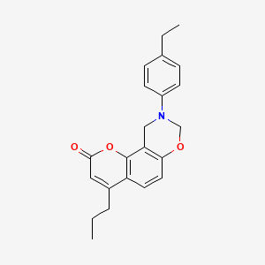 9-(4-ethylphenyl)-4-propyl-9,10-dihydro-2H,8H-chromeno[8,7-e][1,3]oxazin-2-one