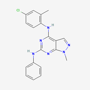 molecular formula C19H17ClN6 B11285822 N~4~-(4-chloro-2-methylphenyl)-1-methyl-N~6~-phenyl-1H-pyrazolo[3,4-d]pyrimidine-4,6-diamine 