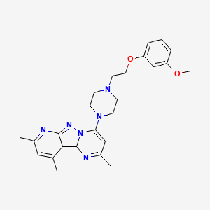 6-[4-[2-(3-methoxyphenoxy)ethyl]piperazin-1-yl]-4,11,13-trimethyl-3,7,8,10-tetrazatricyclo[7.4.0.02,7]trideca-1,3,5,8,10,12-hexaene