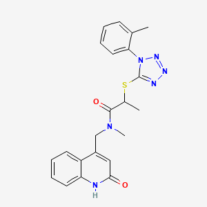 N-[(2-hydroxyquinolin-4-yl)methyl]-N-methyl-2-{[1-(2-methylphenyl)-1H-tetrazol-5-yl]sulfanyl}propanamide