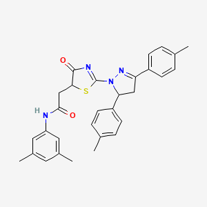 2-{2-[3,5-bis(4-methylphenyl)-4,5-dihydro-1H-pyrazol-1-yl]-4-oxo-4,5-dihydro-1,3-thiazol-5-yl}-N-(3,5-dimethylphenyl)acetamide