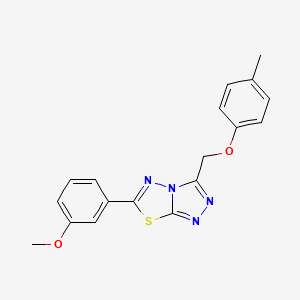 molecular formula C18H16N4O2S B11285875 6-(3-Methoxyphenyl)-3-[(4-methylphenoxy)methyl][1,2,4]triazolo[3,4-b][1,3,4]thiadiazole 