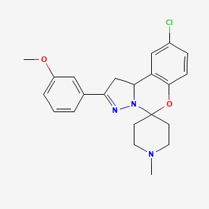 9'-Chloro-2'-(3-methoxyphenyl)-1-methyl-1',10b'-dihydrospiro[piperidine-4,5'-pyrazolo[1,5-c][1,3]benzoxazine]