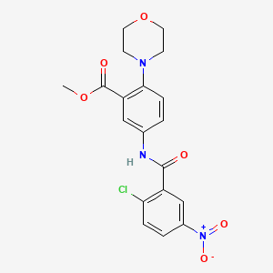 molecular formula C19H18ClN3O6 B11285903 Methyl 5-(2-chloro-5-nitrobenzamido)-2-(morpholin-4-YL)benzoate 