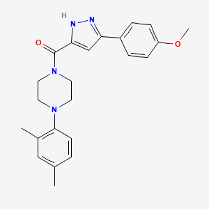 1-(2,4-Dimethylphenyl)-4-[3-(4-methoxyphenyl)-1H-pyrazole-5-carbonyl]piperazine