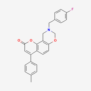 9-(4-fluorobenzyl)-4-(4-methylphenyl)-9,10-dihydro-2H,8H-chromeno[8,7-e][1,3]oxazin-2-one