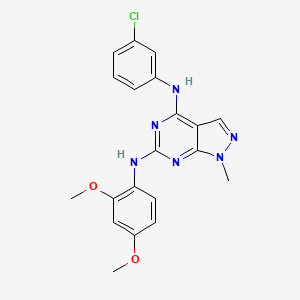 molecular formula C20H19ClN6O2 B11285960 N~4~-(3-chlorophenyl)-N~6~-(2,4-dimethoxyphenyl)-1-methyl-1H-pyrazolo[3,4-d]pyrimidine-4,6-diamine 