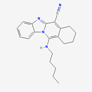 molecular formula C21H24N4 B11285988 11-(Pentylamino)-7,8,9,10-tetrahydrobenzimidazo[1,2-b]isoquinoline-6-carbonitrile 