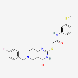 molecular formula C23H23FN4O2S2 B11286031 2-{[6-(4-fluorobenzyl)-4-oxo-3,4,5,6,7,8-hexahydropyrido[4,3-d]pyrimidin-2-yl]sulfanyl}-N-[3-(methylsulfanyl)phenyl]acetamide 