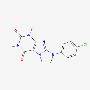 8-(4-chlorophenyl)-1,3-dimethyl-7,8-dihydro-1H-imidazo[2,1-f]purine-2,4(3H,6H)-dione