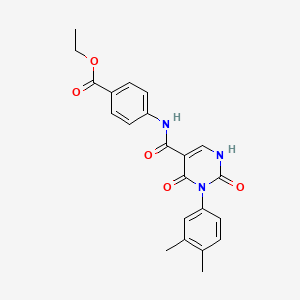 Ethyl 4-(3-(3,4-dimethylphenyl)-2,4-dioxo-1,2,3,4-tetrahydropyrimidine-5-carboxamido)benzoate