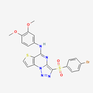 3-[(4-bromophenyl)sulfonyl]-N-(3,4-dimethoxyphenyl)thieno[2,3-e][1,2,3]triazolo[1,5-a]pyrimidin-5-amine