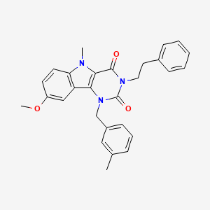 8-methoxy-5-methyl-1-(3-methylbenzyl)-3-(2-phenylethyl)-1H-pyrimido[5,4-b]indole-2,4(3H,5H)-dione