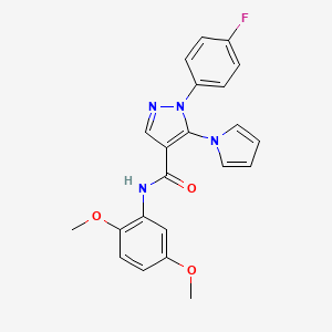 N-(2,5-dimethoxyphenyl)-1-(4-fluorophenyl)-5-(1H-pyrrol-1-yl)-1H-pyrazole-4-carboxamide