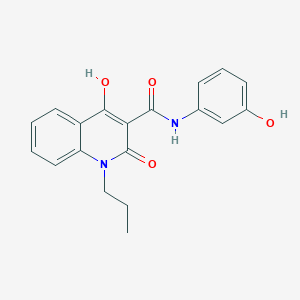 molecular formula C19H18N2O4 B11286138 4-hydroxy-N-(3-hydroxyphenyl)-2-oxo-1-propyl-1,2-dihydroquinoline-3-carboxamide 