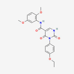 molecular formula C21H21N3O6 B11286172 N-(2,5-dimethoxyphenyl)-3-(4-ethoxyphenyl)-2,4-dioxo-1,2,3,4-tetrahydropyrimidine-5-carboxamide 