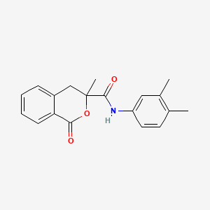 molecular formula C19H19NO3 B11286180 N-(3,4-dimethylphenyl)-3-methyl-1-oxo-3,4-dihydro-1H-isochromene-3-carboxamide 