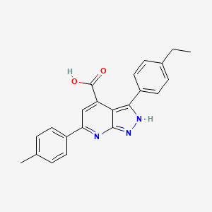 molecular formula C22H19N3O2 B11286198 3-(4-ethylphenyl)-6-(4-methylphenyl)-1H-pyrazolo[3,4-b]pyridine-4-carboxylic acid 