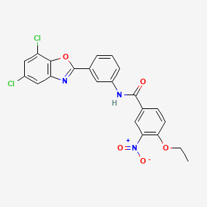 N-[3-(5,7-dichloro-1,3-benzoxazol-2-yl)phenyl]-4-ethoxy-3-nitrobenzamide