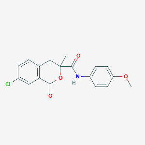 molecular formula C18H16ClNO4 B11286209 7-chloro-N-(4-methoxyphenyl)-3-methyl-1-oxo-3,4-dihydro-1H-isochromene-3-carboxamide 