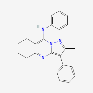 molecular formula C23H22N4 B11286212 2-methyl-N,3-diphenyl-5,6,7,8-tetrahydropyrazolo[5,1-b]quinazolin-9-amine 