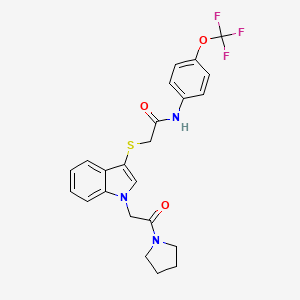 2-((1-(2-oxo-2-(pyrrolidin-1-yl)ethyl)-1H-indol-3-yl)thio)-N-(4-(trifluoromethoxy)phenyl)acetamide