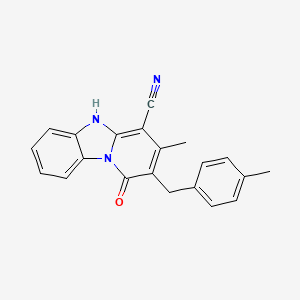 1-Hydroxy-3-methyl-2-(4-methylbenzyl)pyrido[1,2-A][1,3]benzimidazol-4-YL cyanide