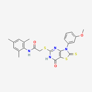 N-mesityl-2-((3-(3-methoxyphenyl)-7-oxo-2-thioxo-2,3,6,7-tetrahydrothiazolo[4,5-d]pyrimidin-5-yl)thio)acetamide