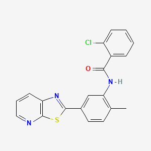 2-chloro-N-(2-methyl-5-(thiazolo[5,4-b]pyridin-2-yl)phenyl)benzamide